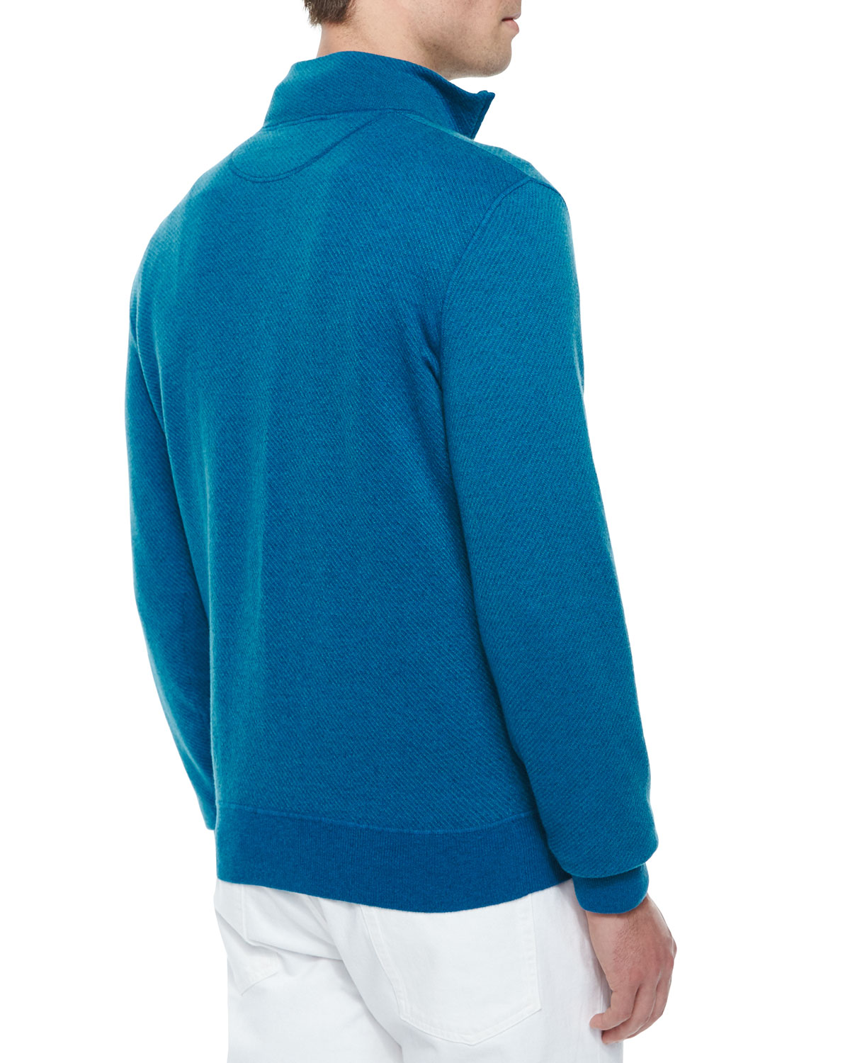 Roadster Half-Zip Cashmere Sweater, Blue