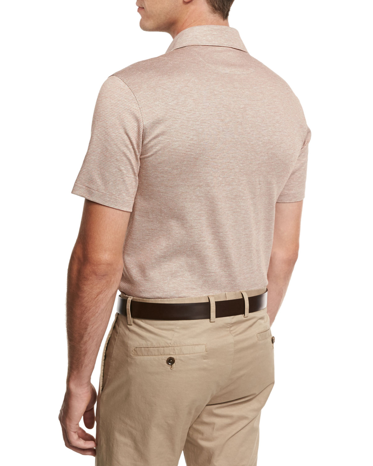 Jacquard Polo Shirt, Light Brown