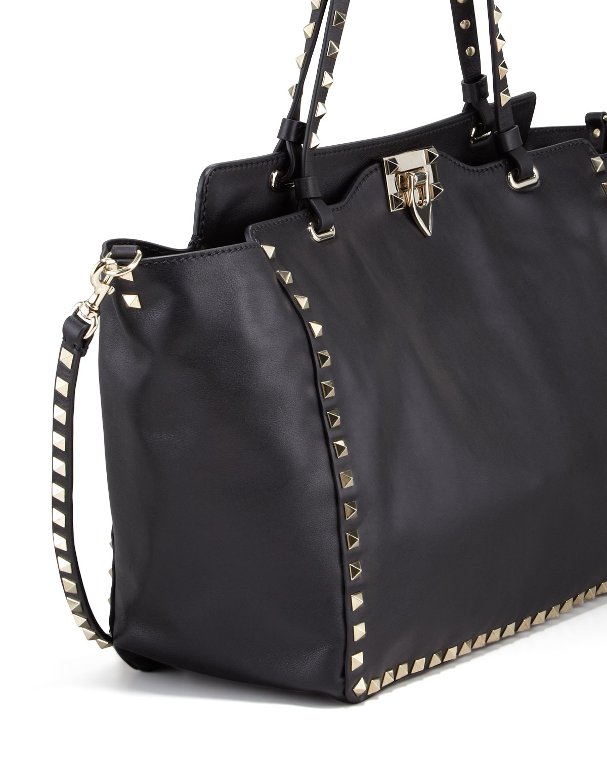 Rockstud Medium Tote, Nero