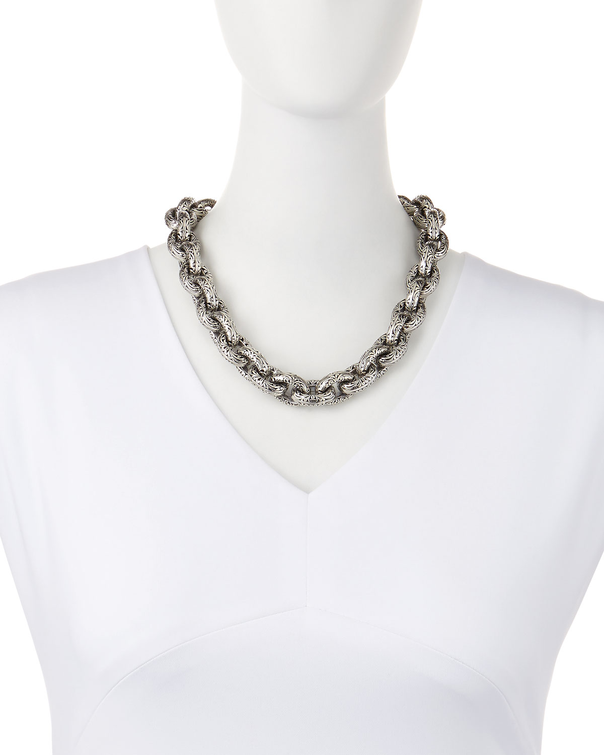 Chunky Filigree Link Collar Necklace