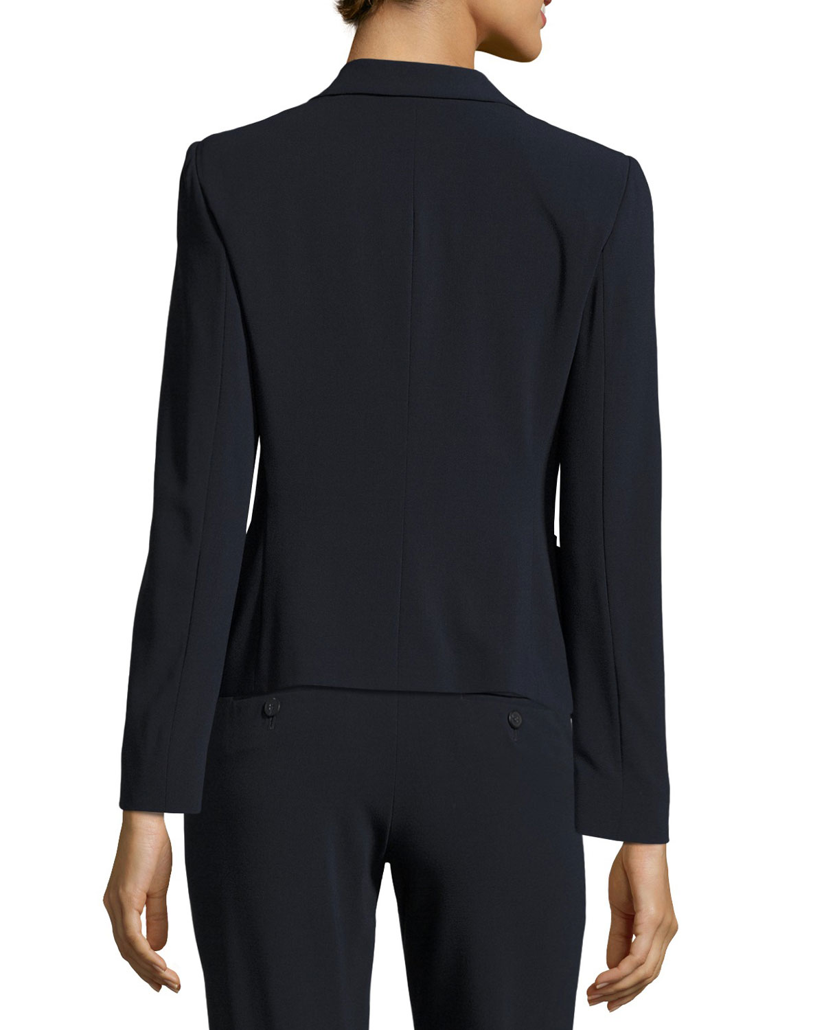 Stretch-Wool One-Button Jacket, Midnight