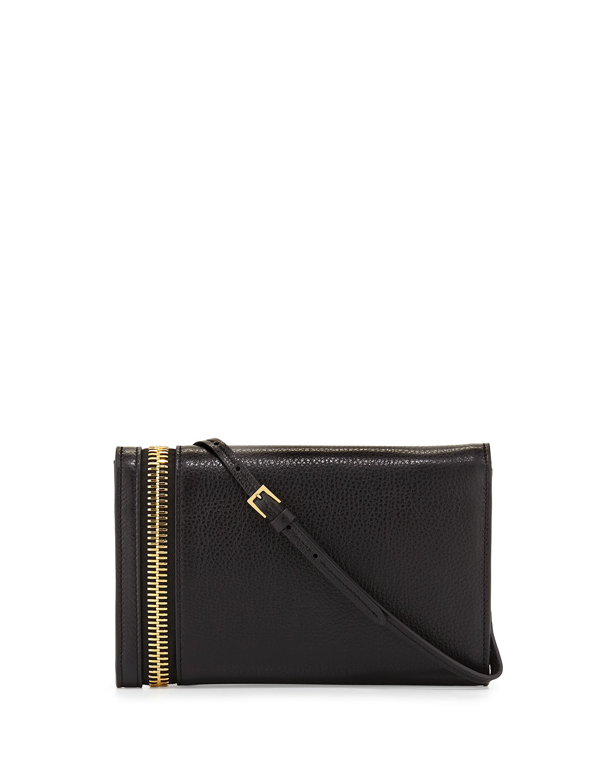 Alix Small Zip & Padlock Crossbody Bag, Black