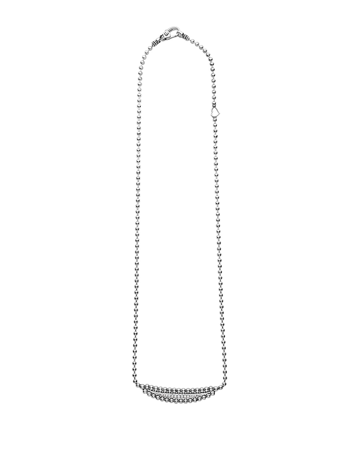 Caviar Spark Half Moon Necklace with Diamonds