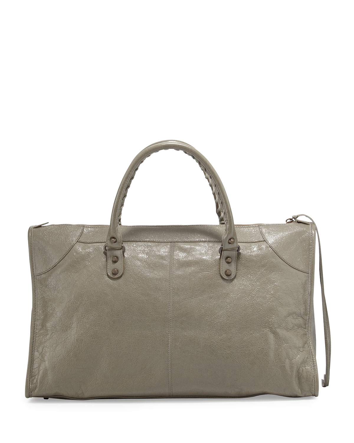 Classic Work Lambskin Tote Bag, Beige