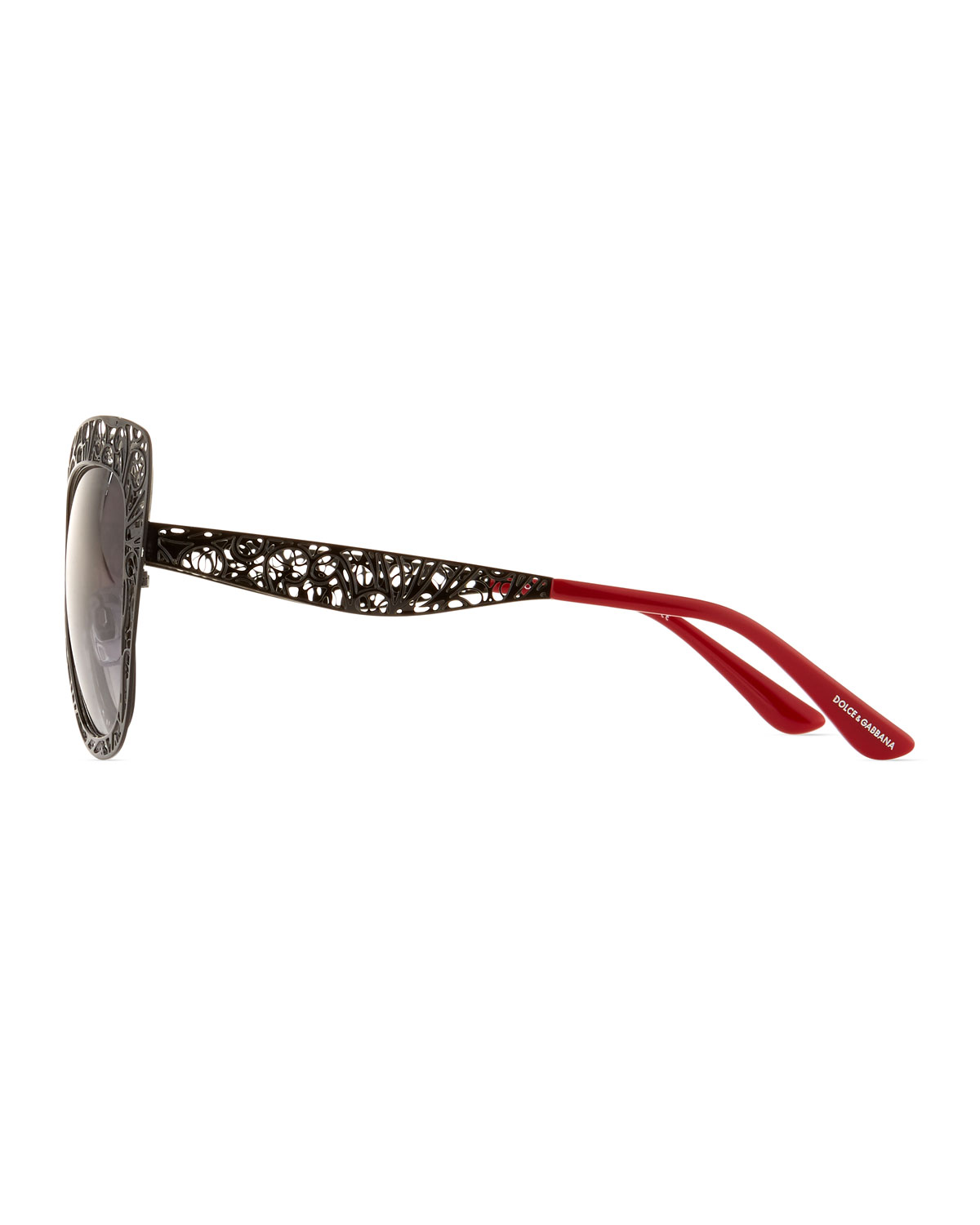 Flowers Lace Square Metal Sunglasses