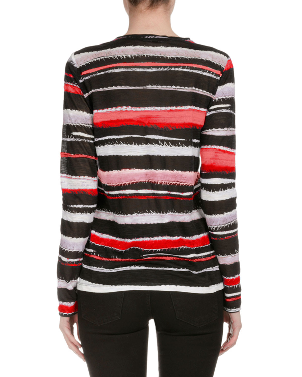Long-Sleeve Cactus-Striped T-Shirt