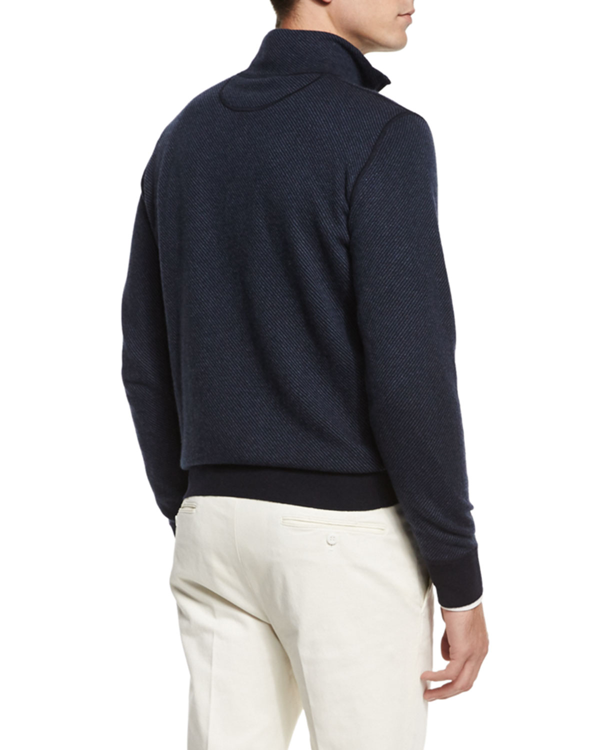 Roadster Cashmere Half-Zip Sweater, Navy