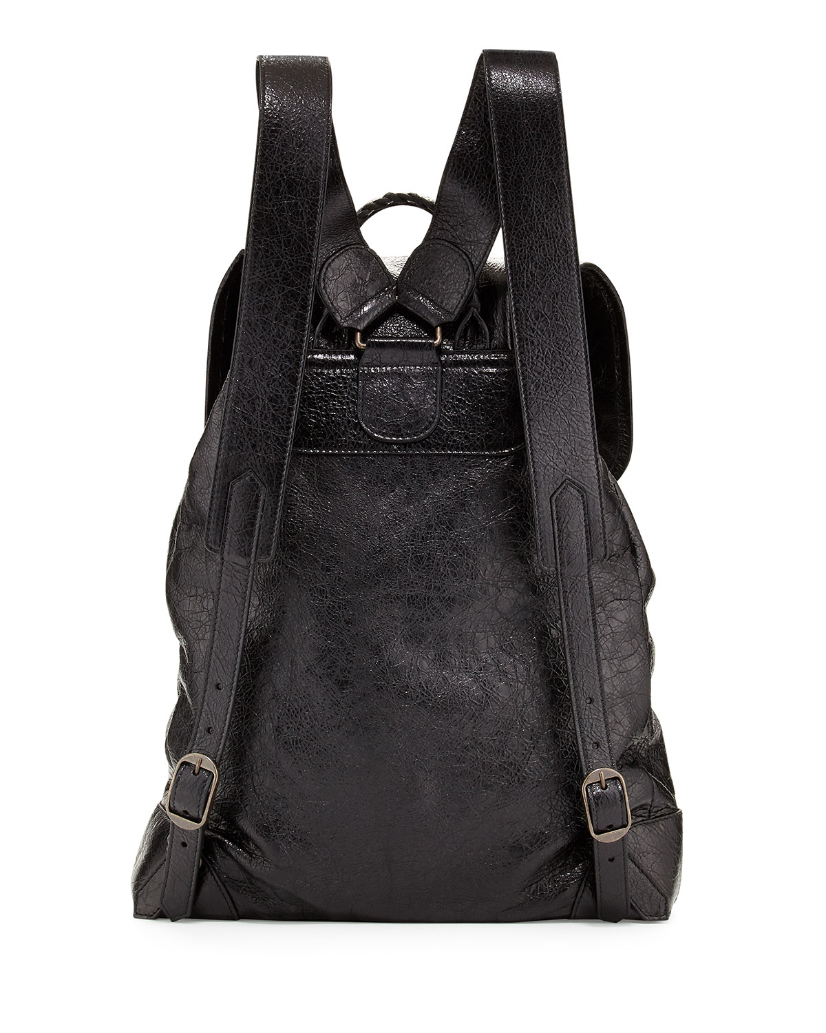 Classic Traveler Small Leather Backpack, Black