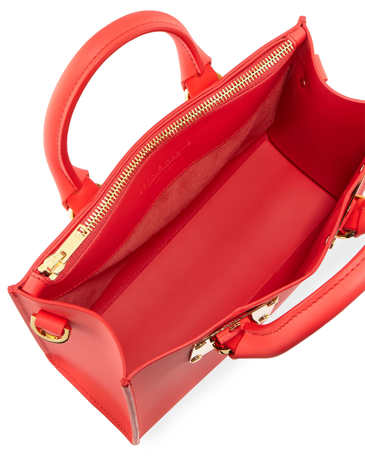 albion square tote bag, coral red