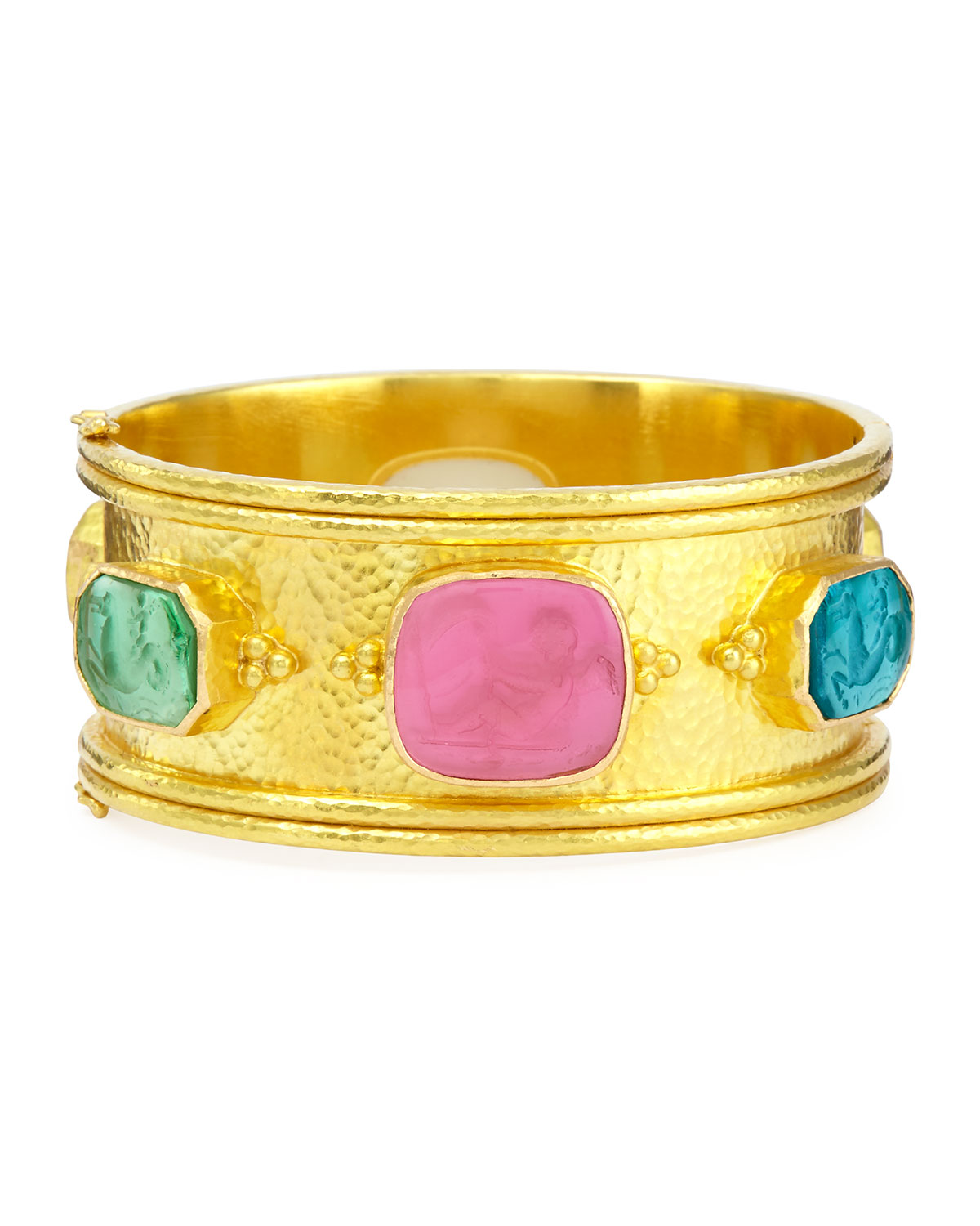 Pastel Cherub Intaglio 19k Gold Bangle