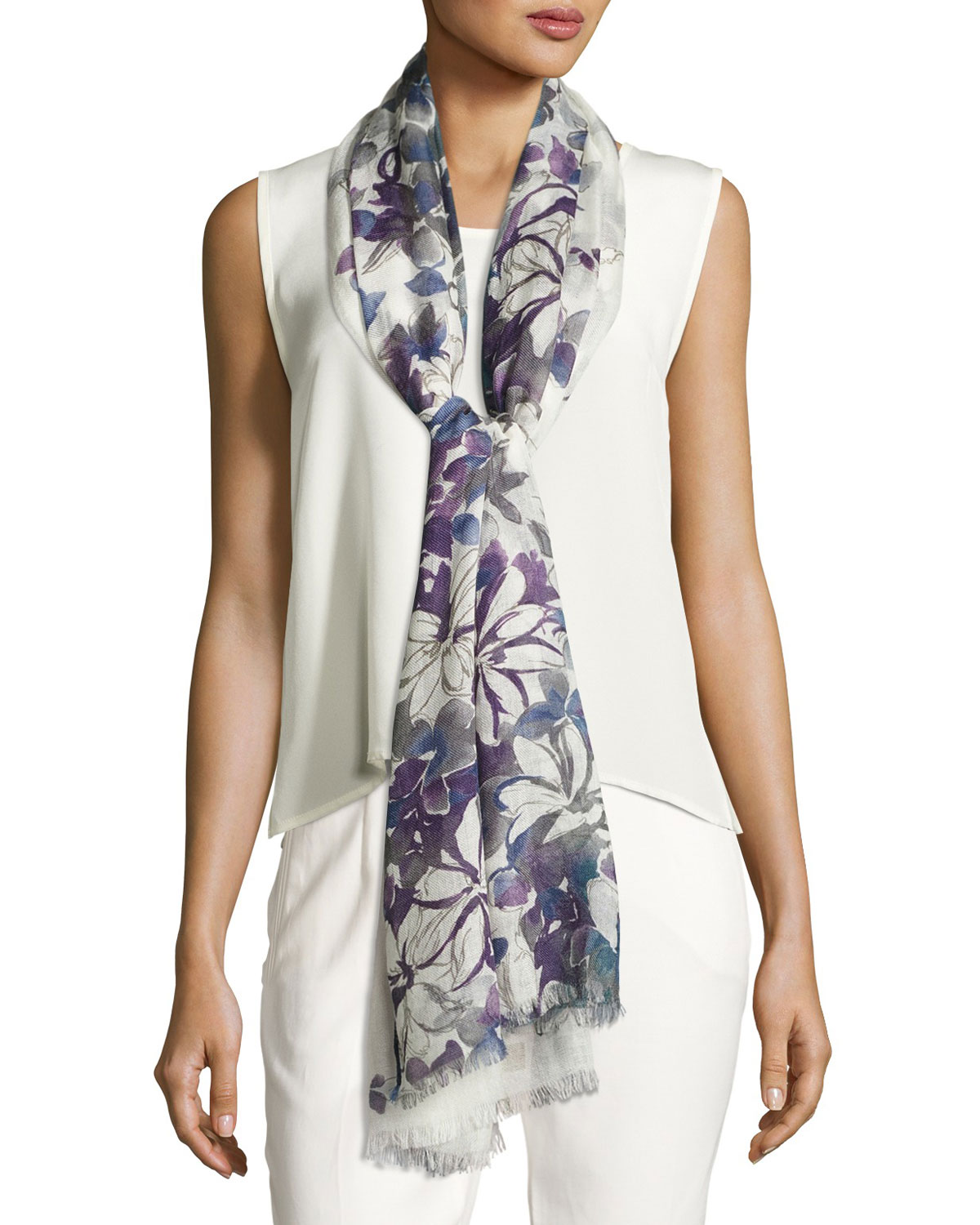 Bohemian Flowers Cashmere & Silk Stole