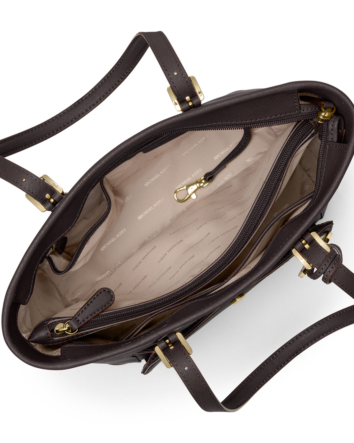 Jet Set Travel Medium Saffiano Tote Bag, Coffee