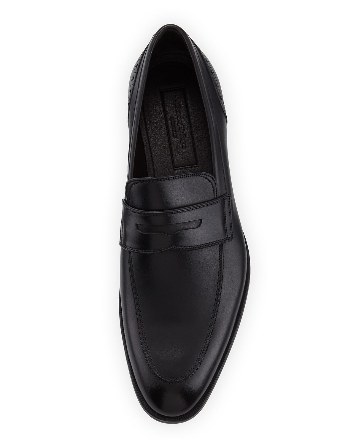 Calf Leather Penny Loafer, Black