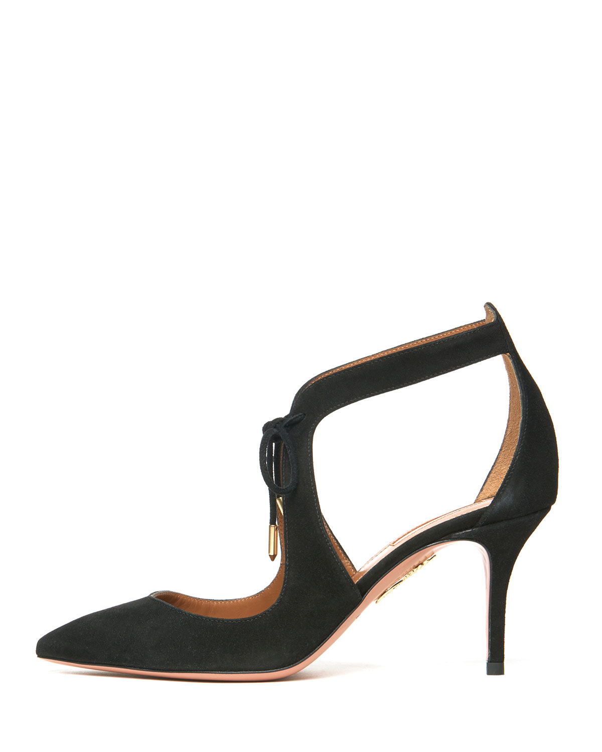 Kimi Suede Tie-Front Pump, Black