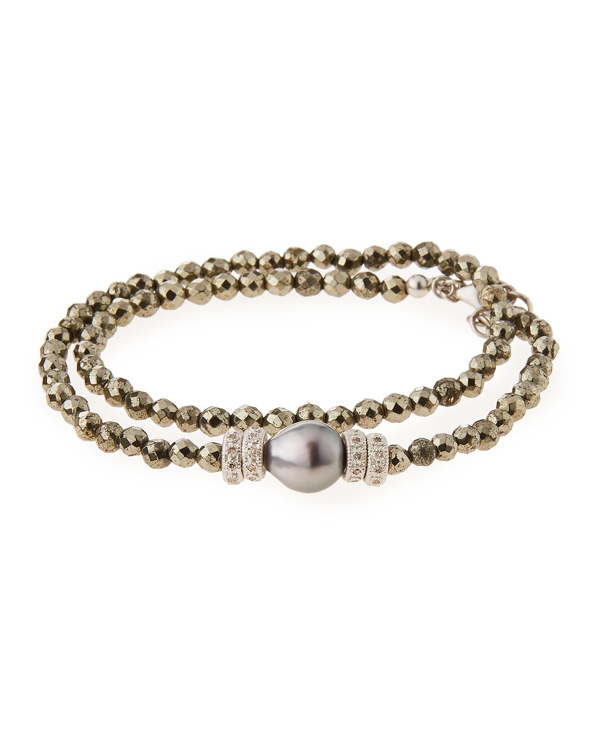 New World Tahitian Pearl & Diamond Wrap Bracelet