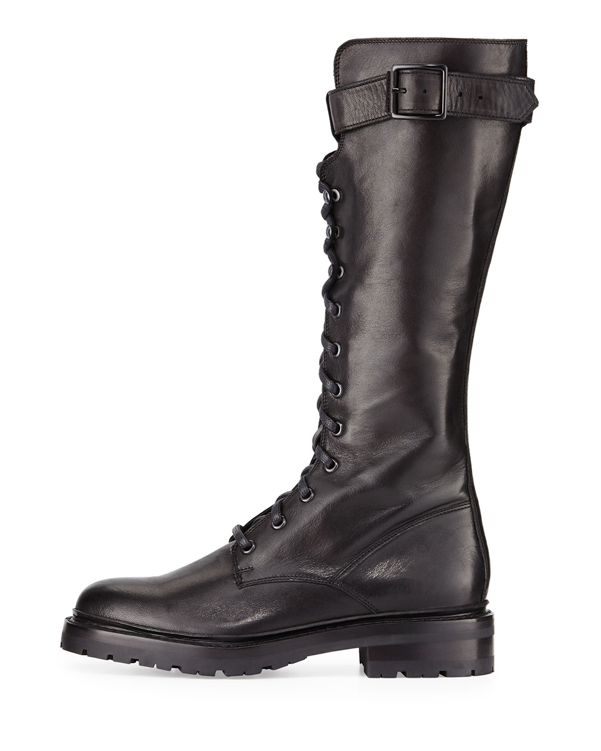 Julie Lace-Up Knee Boot, Black