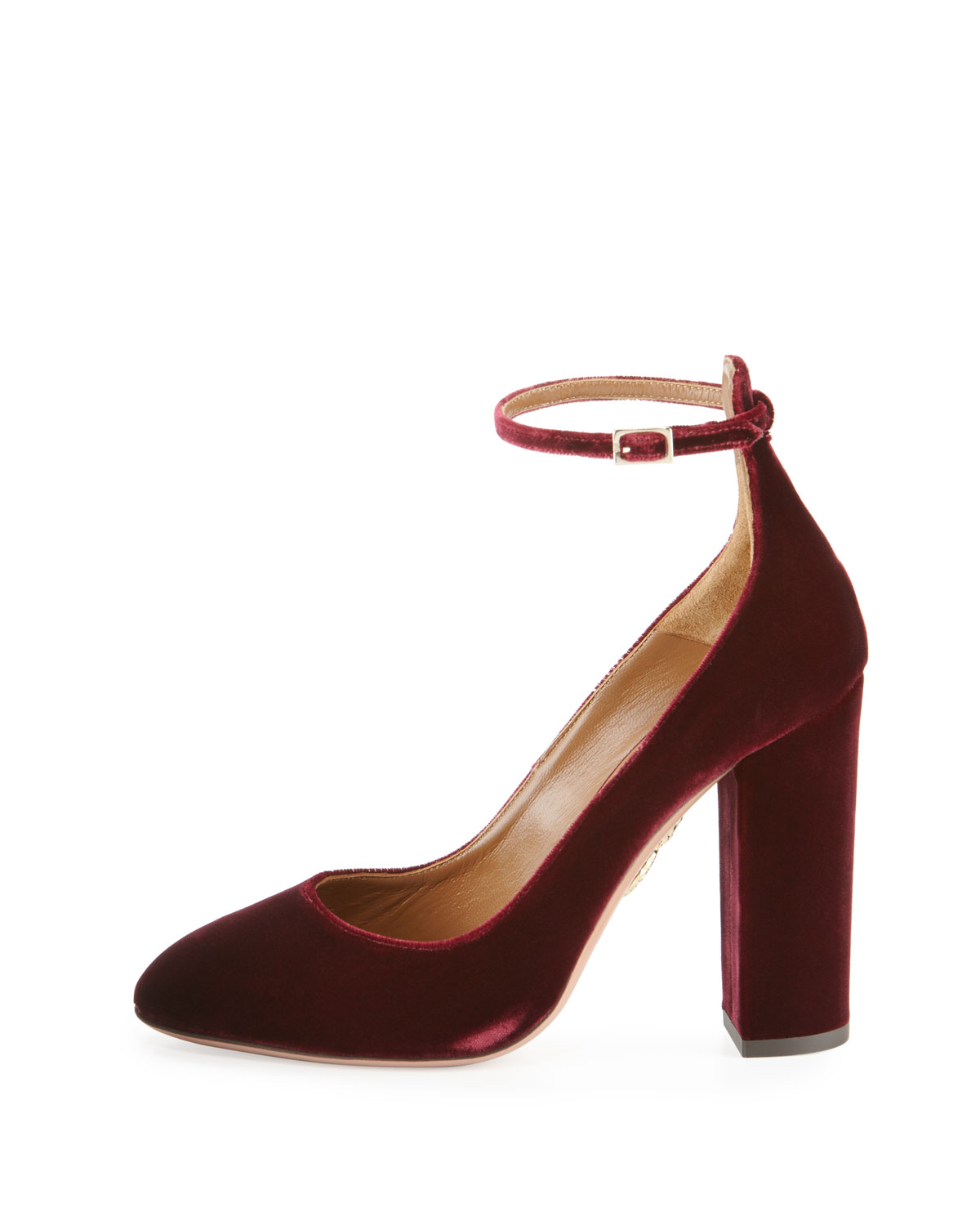 Alix Velvet 105mm Pump, Ruby Red