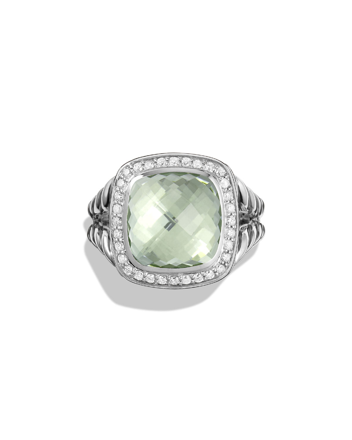 Albion Ring with Prasiolite and Diamonds