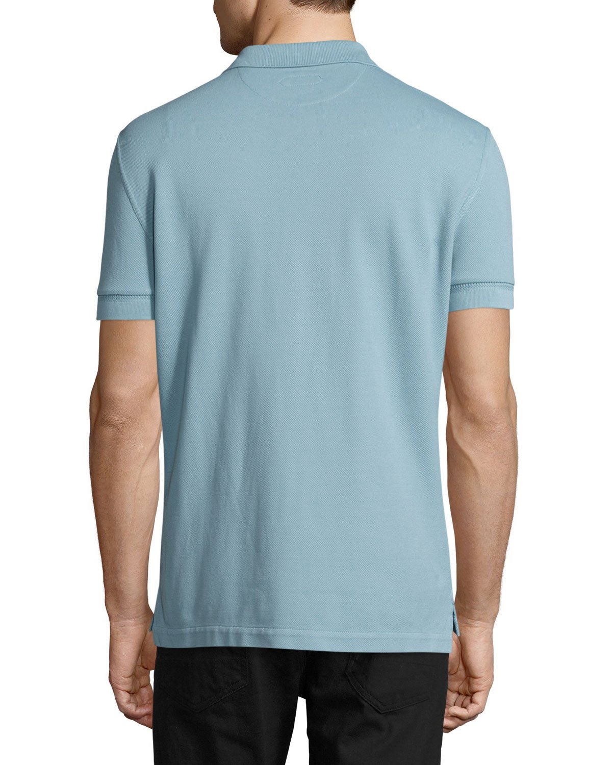 Pique Polo Shirt, Light Blue