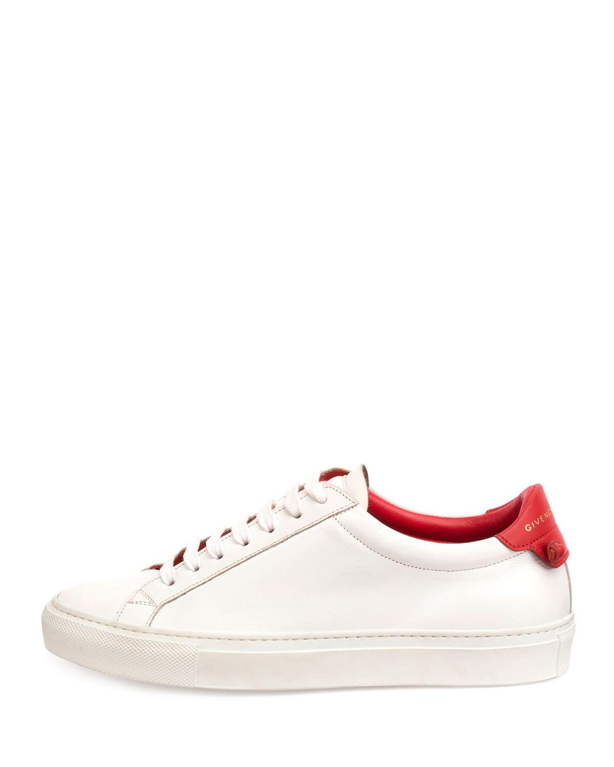 Calfskin Low-Top Sneaker, White/Red