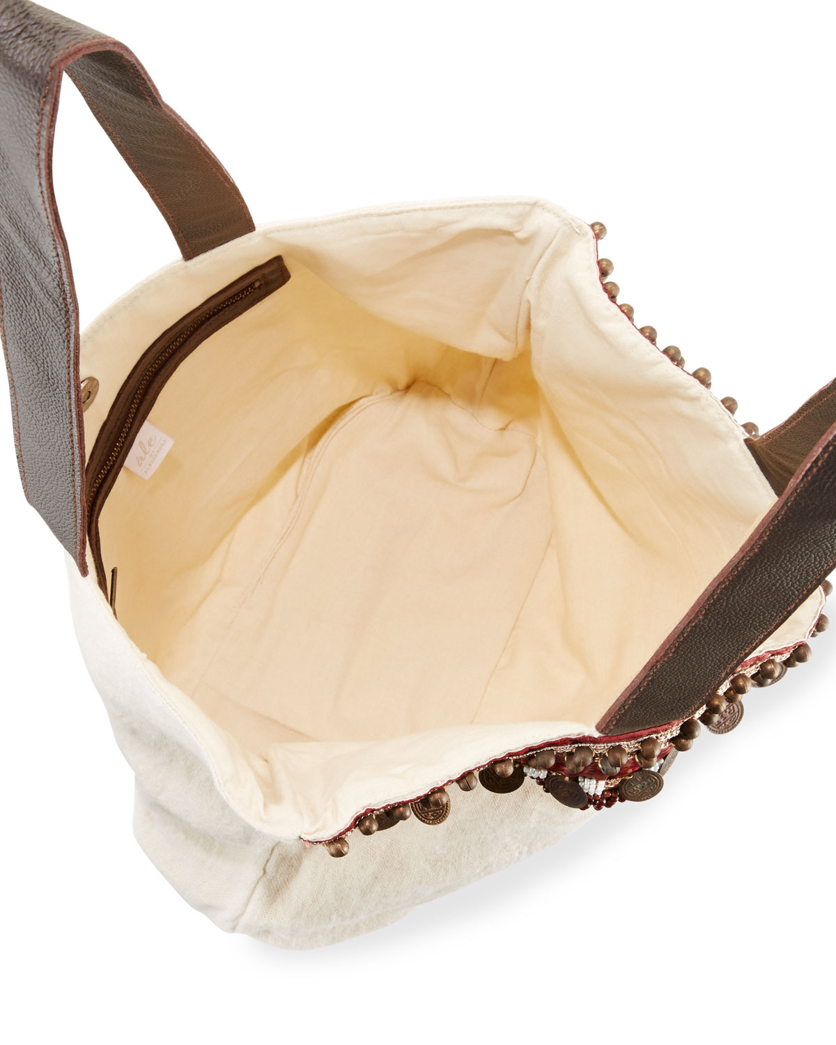 Cleopatra Beaded & Embellished Linen Tote Bag