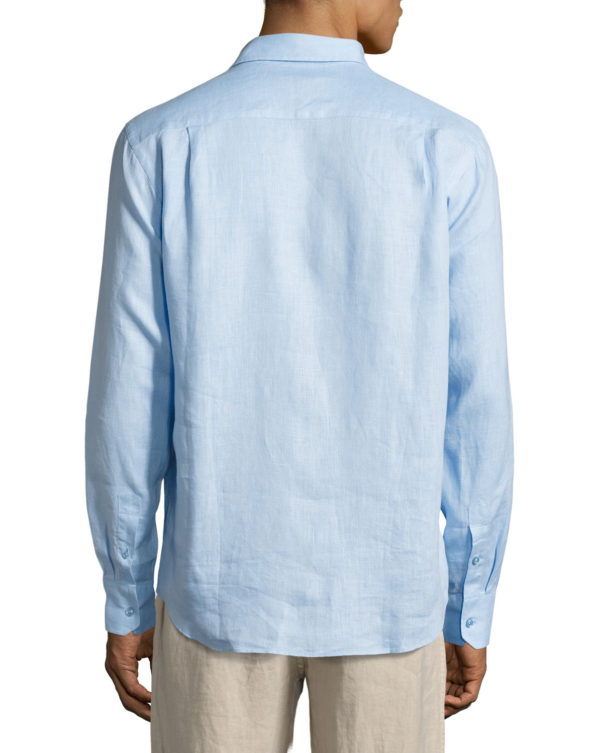 Caroubis Linen Pocket Sport Shirt