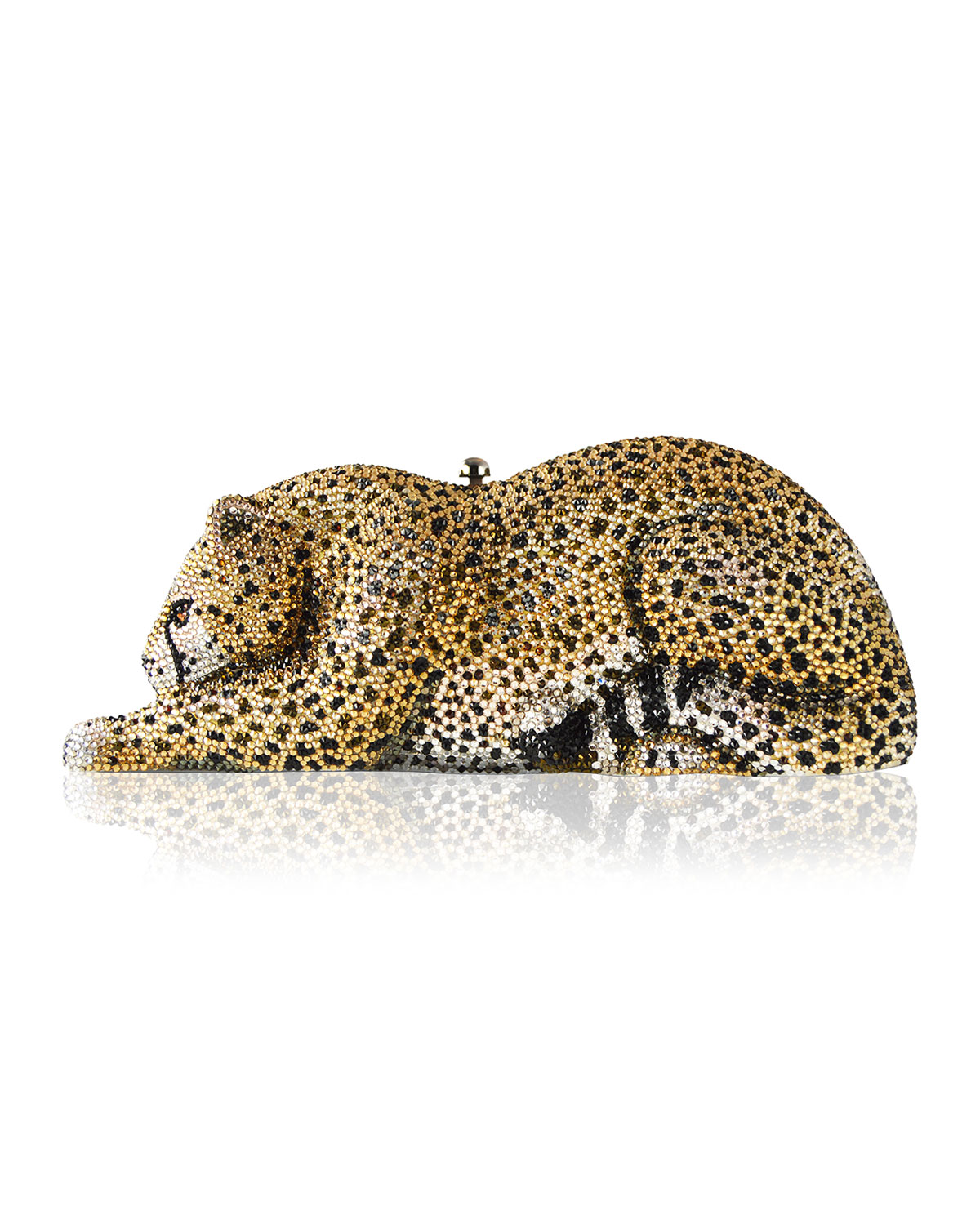 crystal-embellished wildcat clutch bag, ceylon/multi