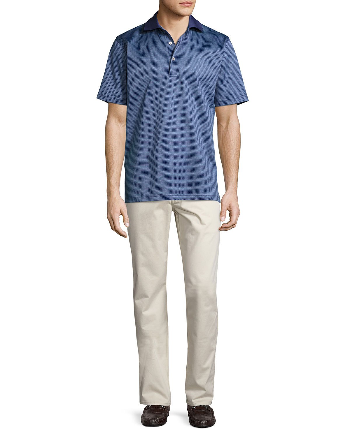Wink Jacquard Cotton Lisle Polo Shirt
