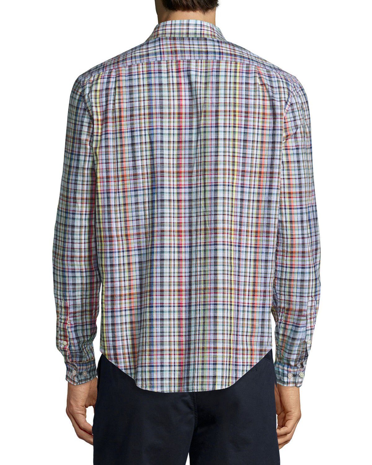 Resort Plaid Oxford Shirt, White/Multicolor