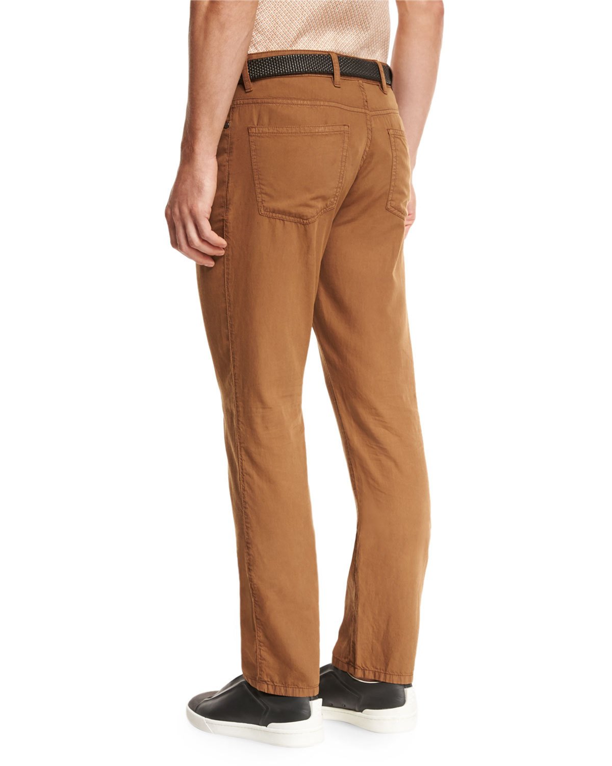 Five-Pocket Straight-Leg Pants, Cognac