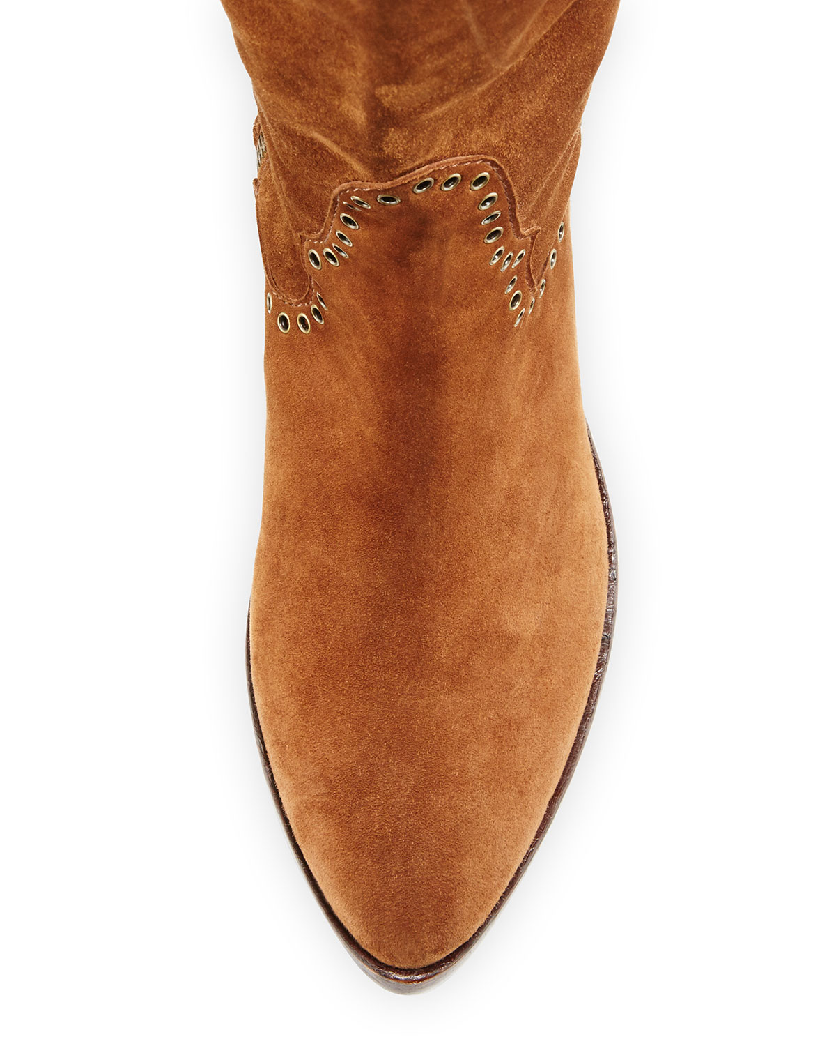 Ray Grommet Suede Knee Boot, Wood