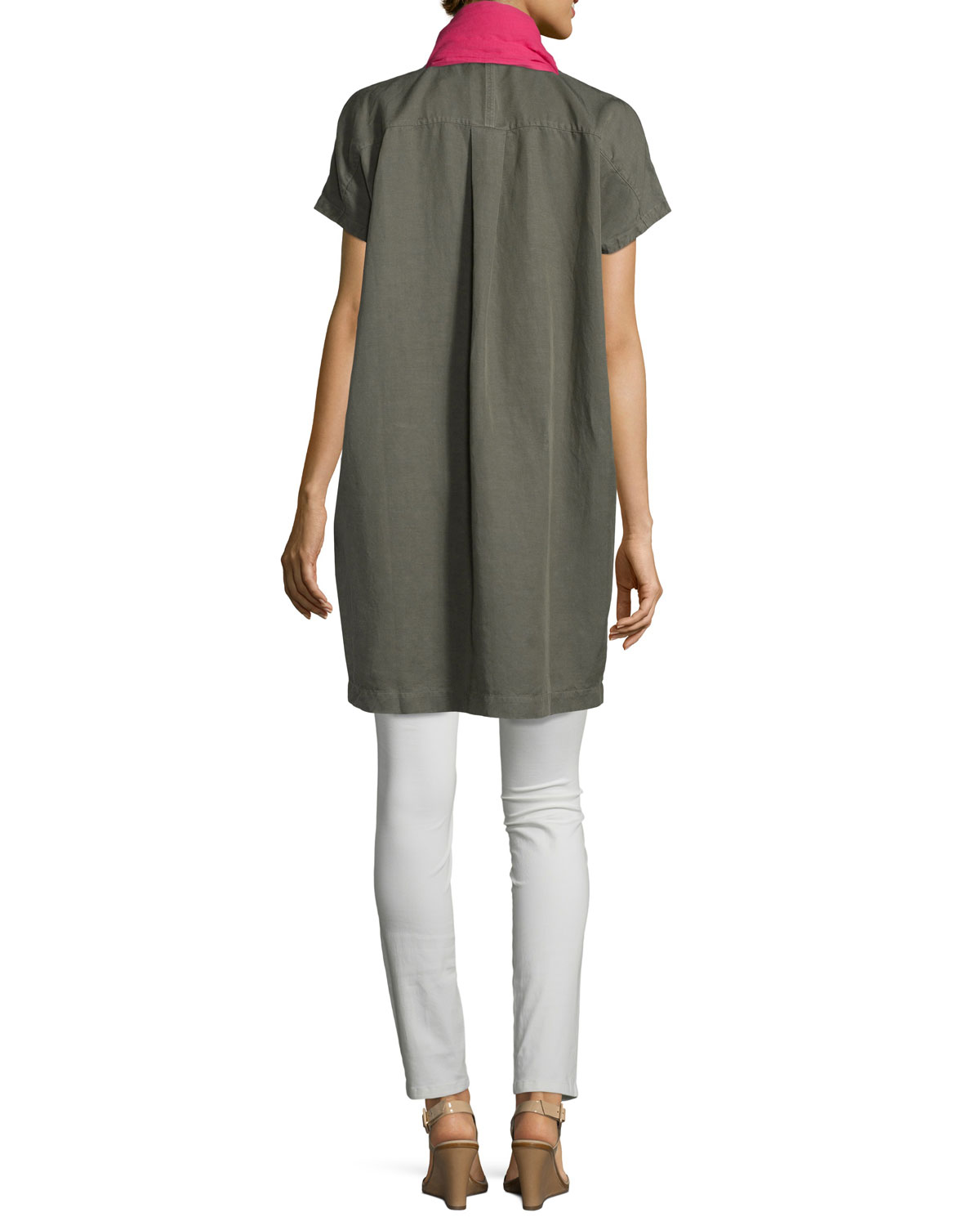 Short-Sleeve Boxy Shirtdress