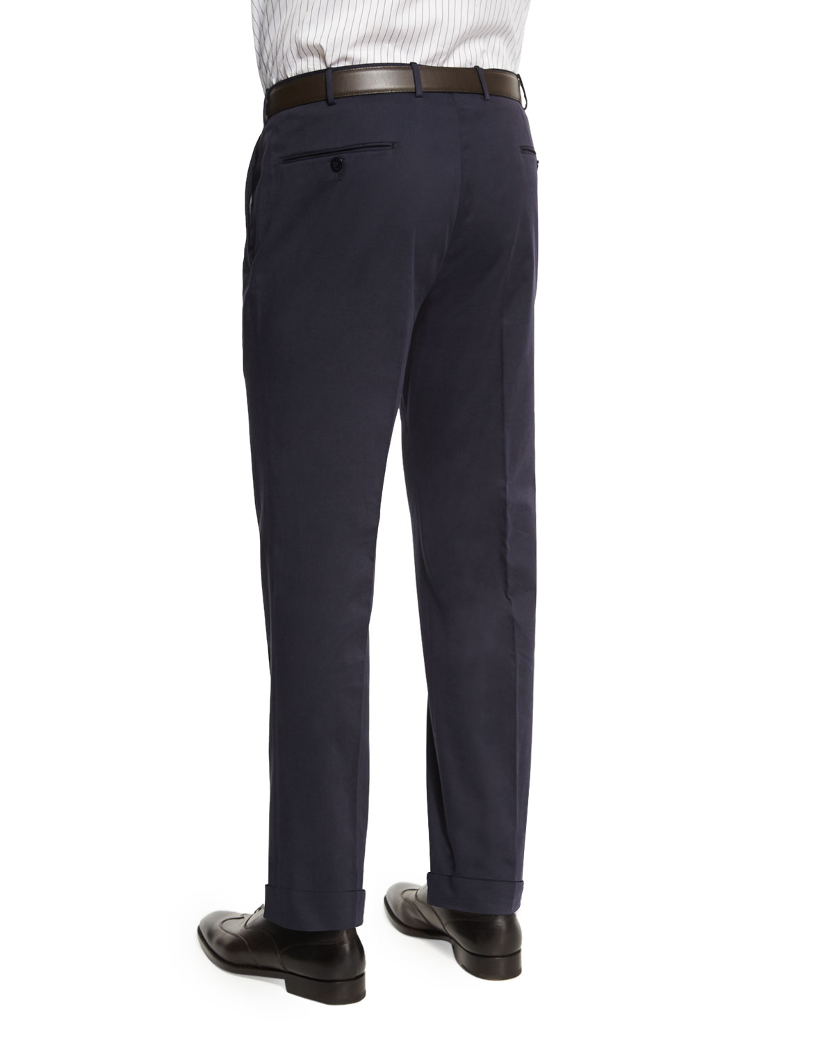 Cashmere-Blend Solid Trousers, Blue