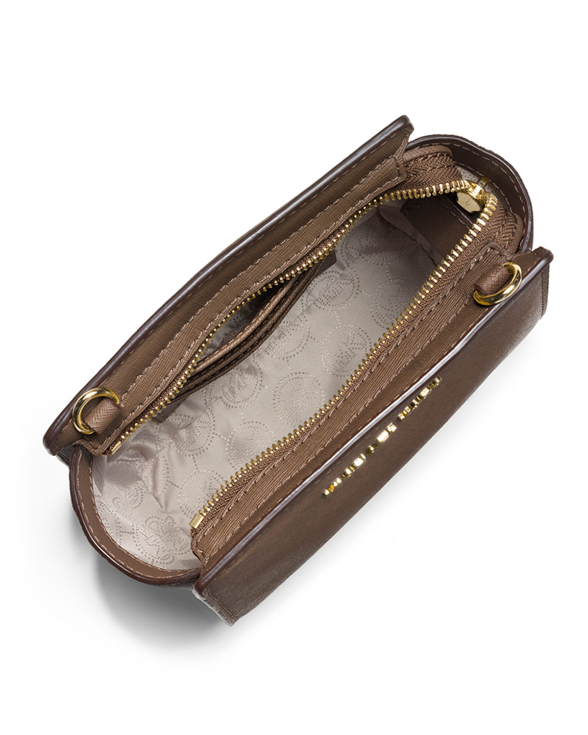 Selma Mini Saffiano Messenger Bag, Dark Dune