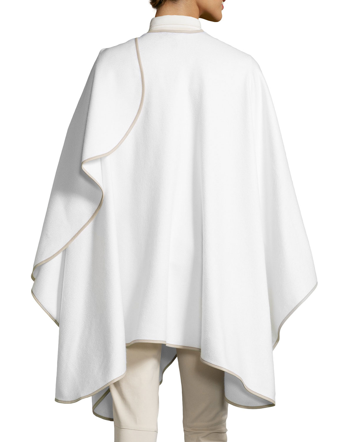 Mantella Regina Cashmere Cape, White/Gray