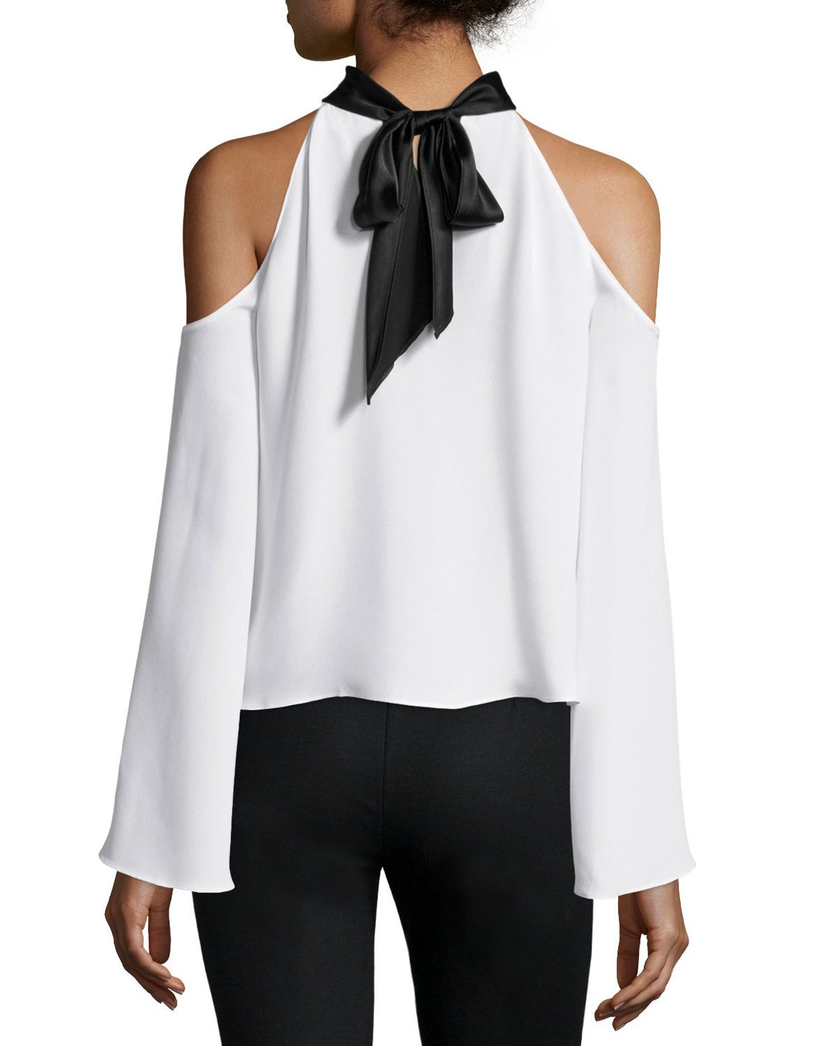 Serena Cold-Shoulder Tie-Neck Top