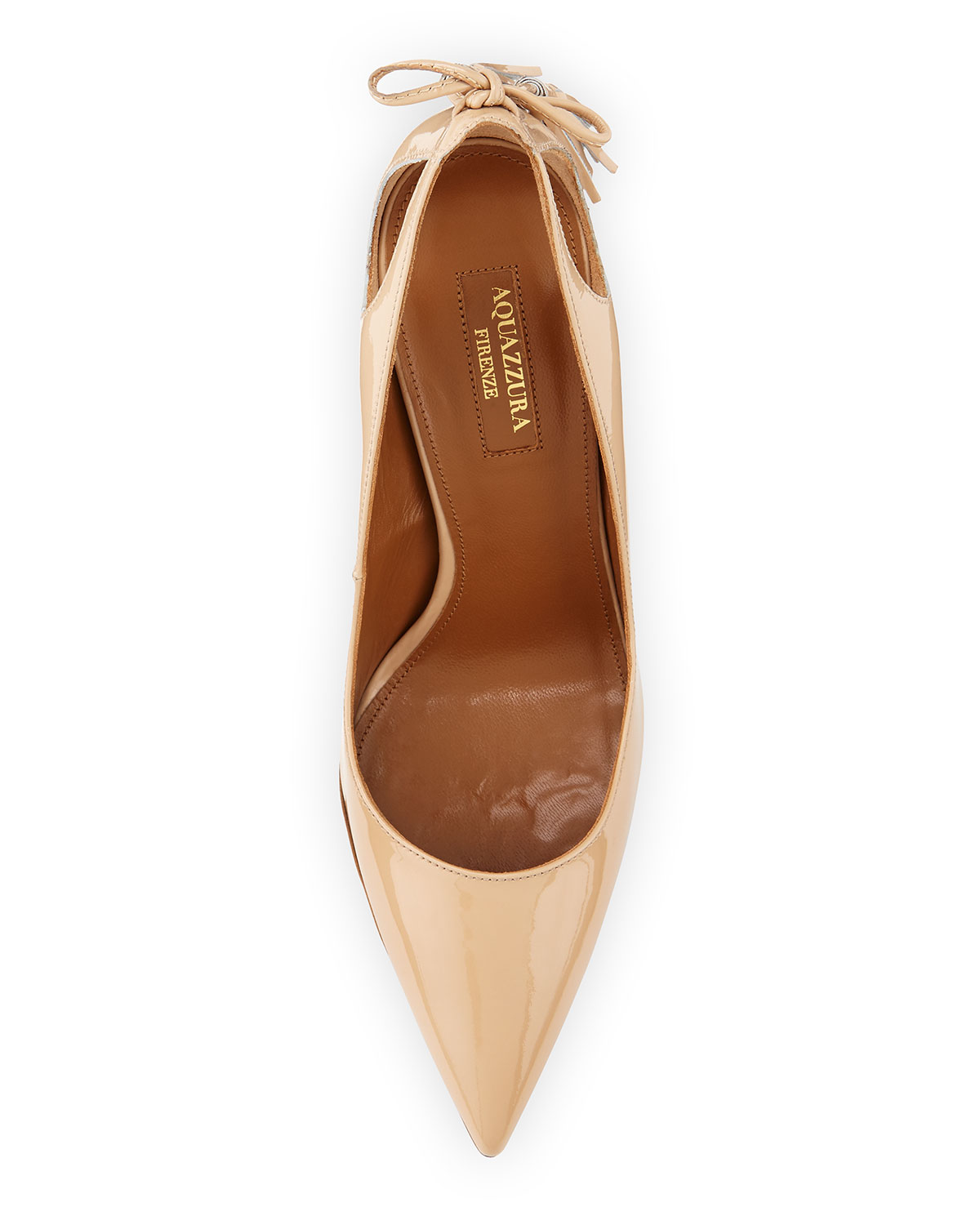 Forever Marilyn Patent Leather Cutout Pump, Nude