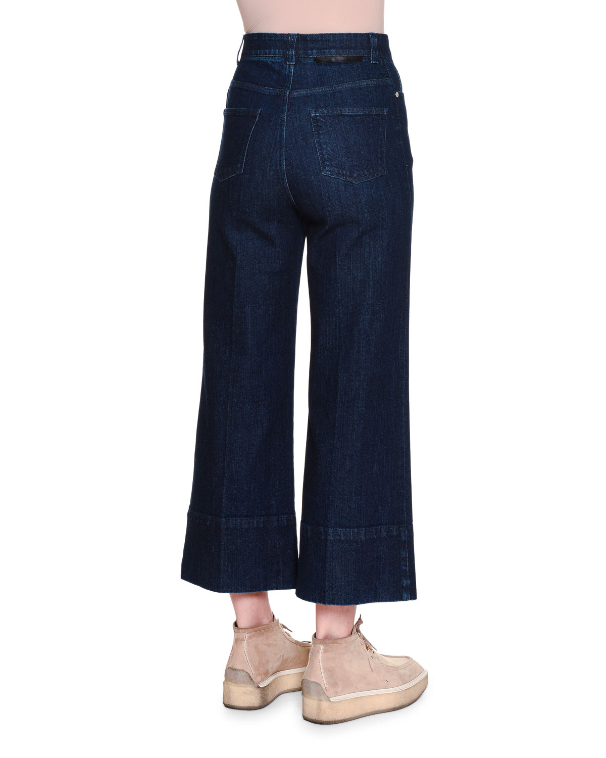 High-Waist Culotte Jeans, Dark Blue