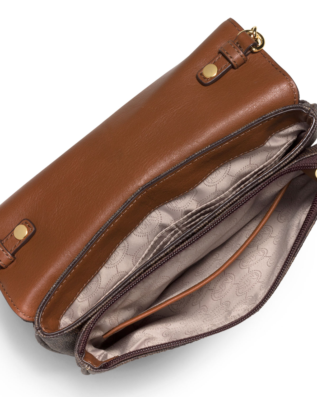 fulton flap gusset crossbody bag, brown