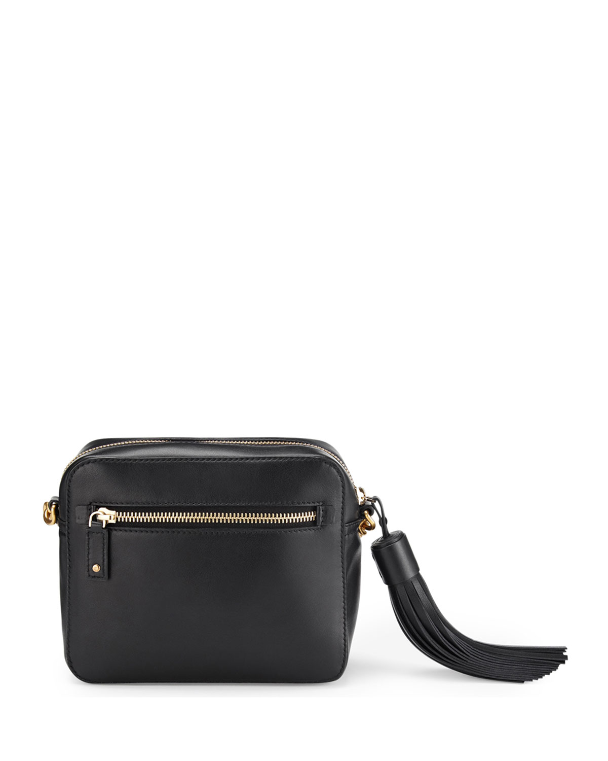 Eyes Leather Crossbody Bag, Black