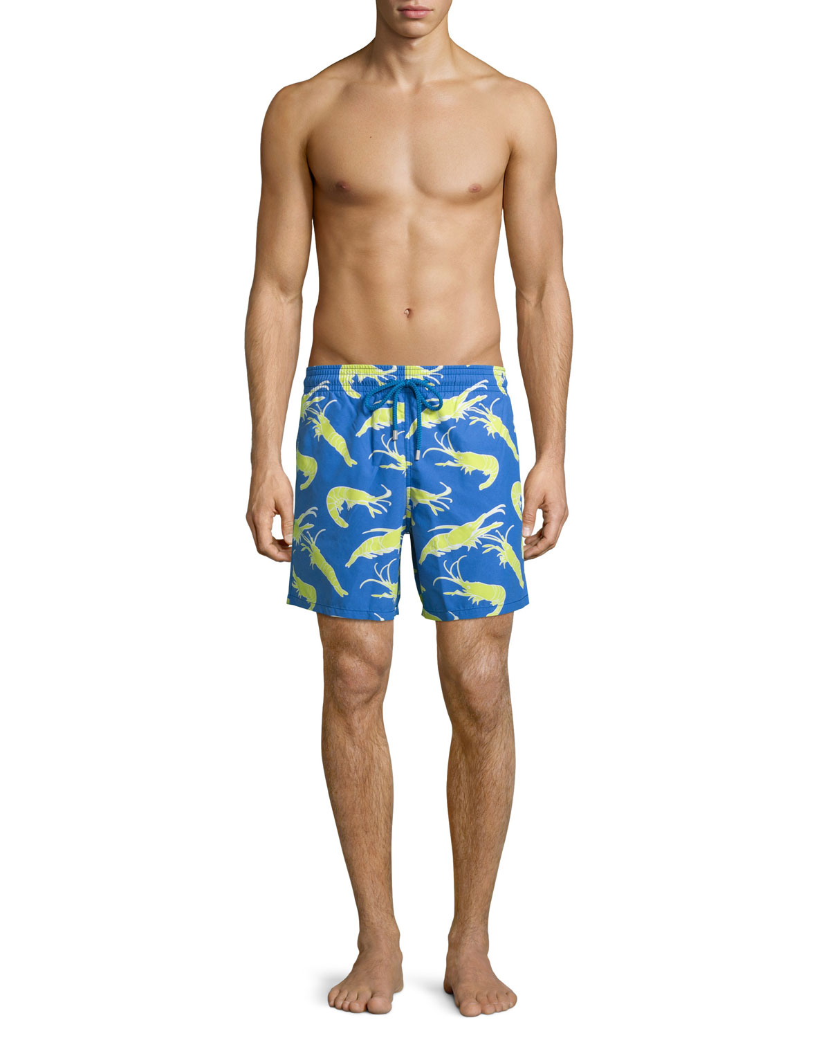 Moorea Shrimp-Print Swim Trunks