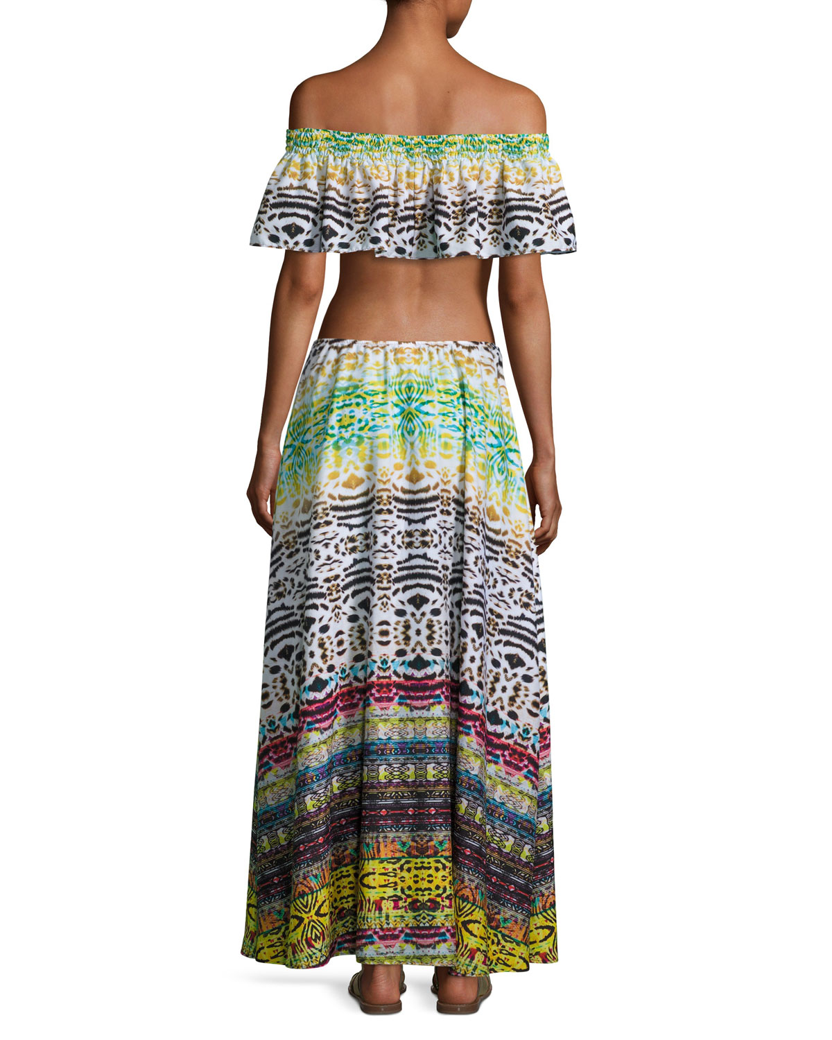Bengal Shore Smocked Crop Top, Multi