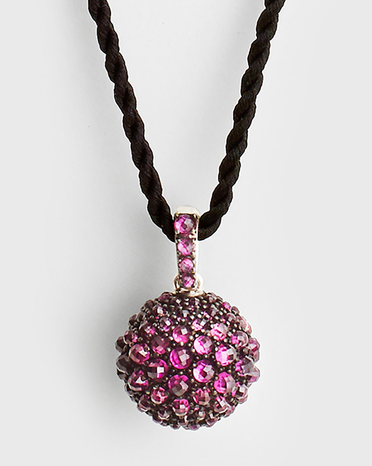 20mm Osetra Faceted Garnet Pendant Necklace, 42"