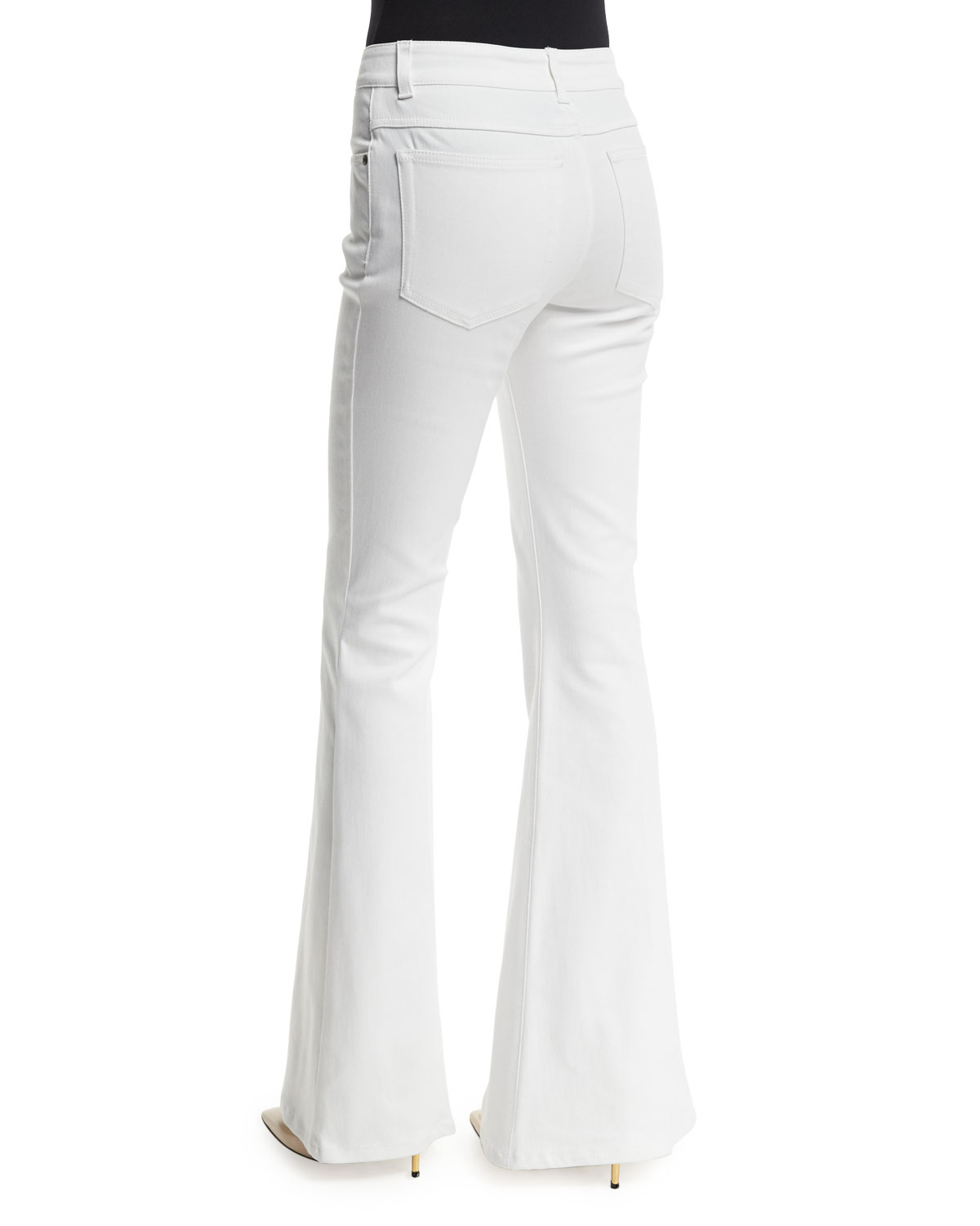 Five-Pocket Flare-Leg Jeans, Chalk