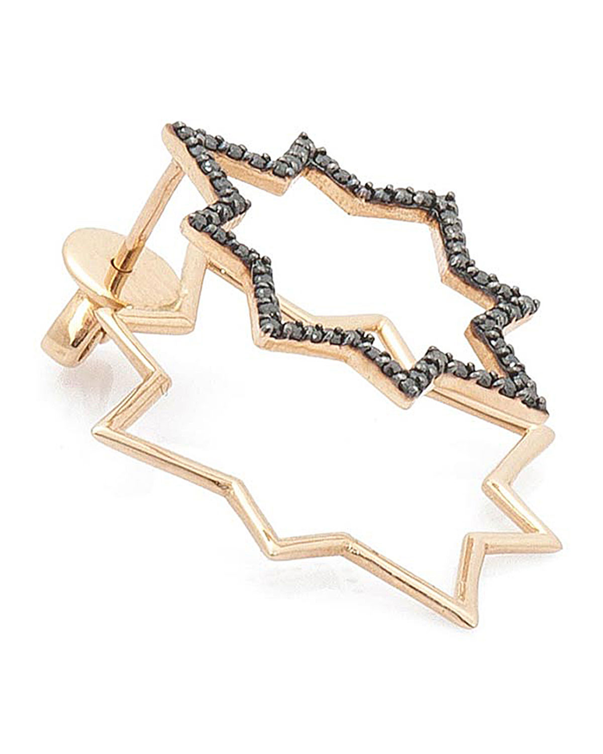 Geometry Black Diamond Star Earring