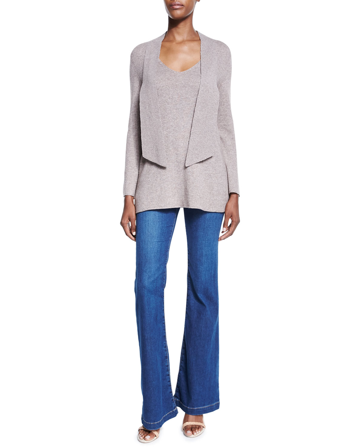 Nouveau Flare-Leg Denim Jeans, Cobalt Wash