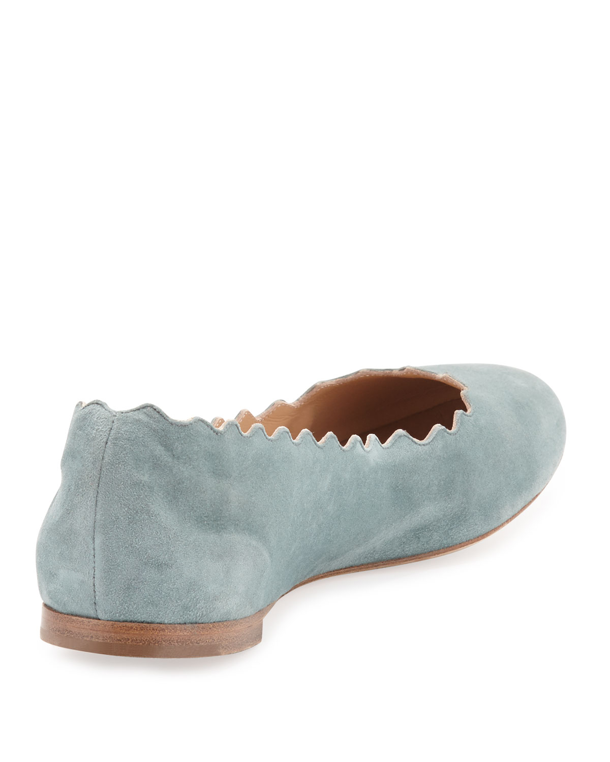 Lauren Scalloped Suede Ballerina Flat