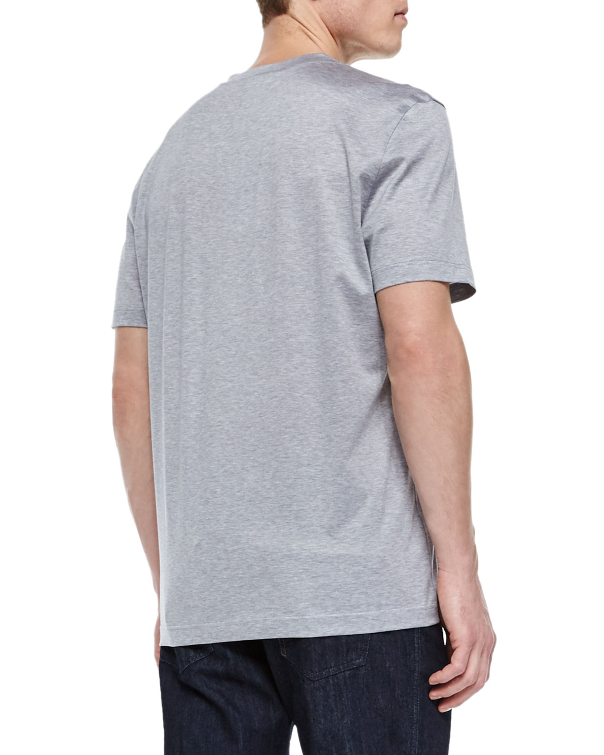 Gancini Woven Crewneck T-Shirt, Gray