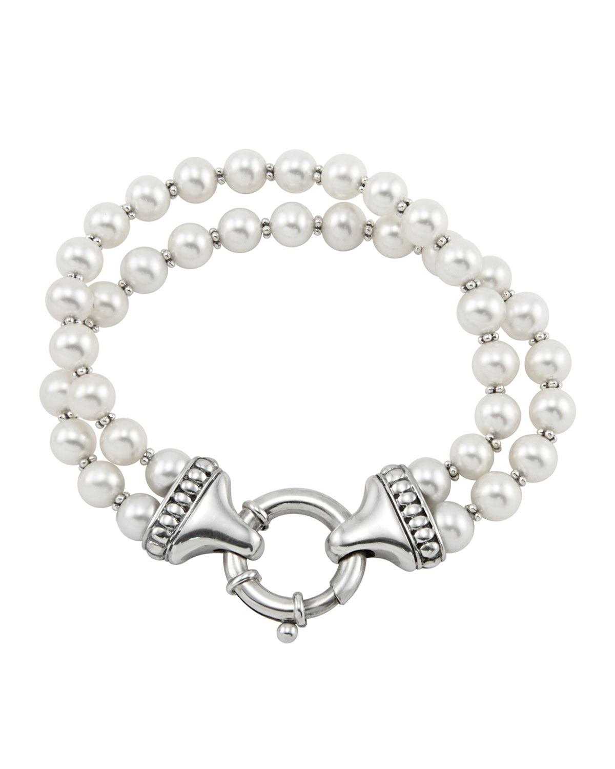 Luna Pearl Double-Strand Bracelet, 7mm