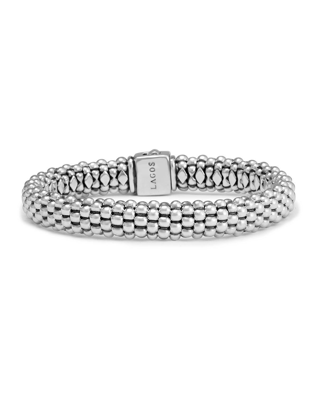 Caviar Oval Rope Bracelet, 7"L